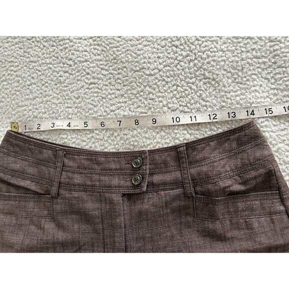 Dressbarn Trouser Pants Brown Textured Mid Rise Flared Leg Size 4 - Picture 8 of 12
